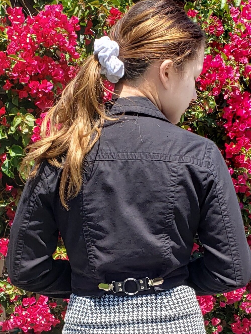 Black Leather Midi Cinch Clip W/ Black Clips, DIY Tailoring, New, Handmade - Picture 3 of 5